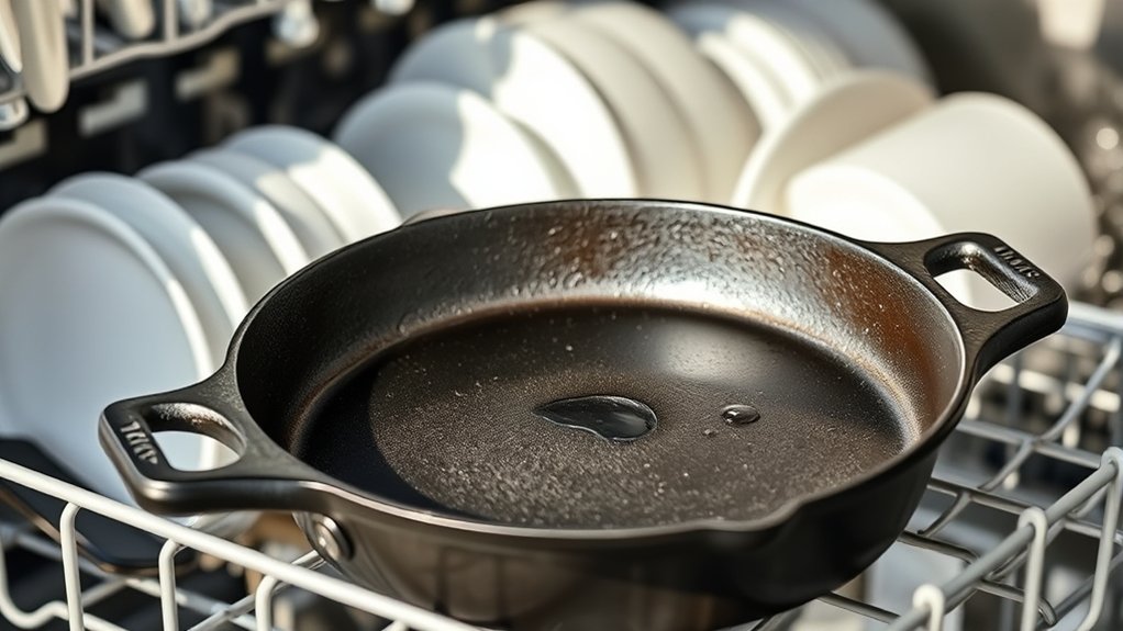 avoid dishwasher for cast iron
