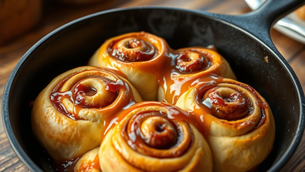 bake cinnamon rolls skillet