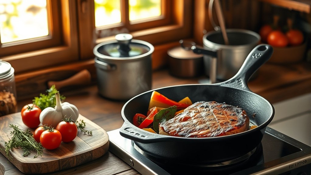 cast iron skillet versatility limited