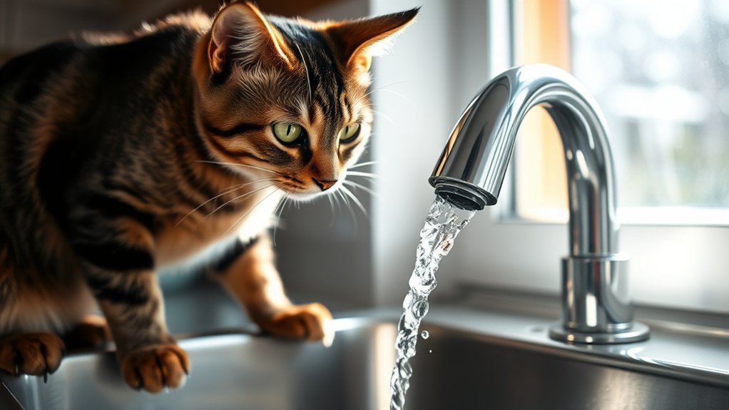 cats and faucet water