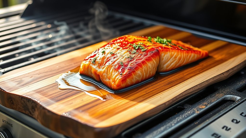 cedar plank salmon cooking