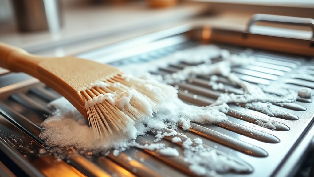 clean griddle with soap