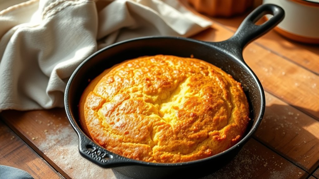 crispy evenly baked cornbread