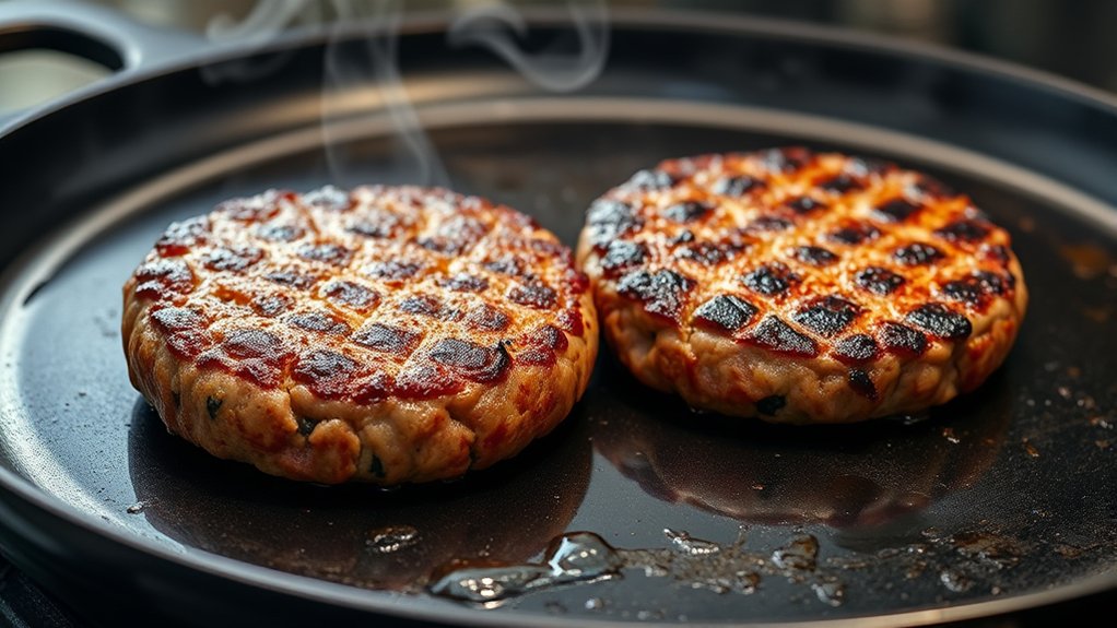 flip burgers for optimal juiciness