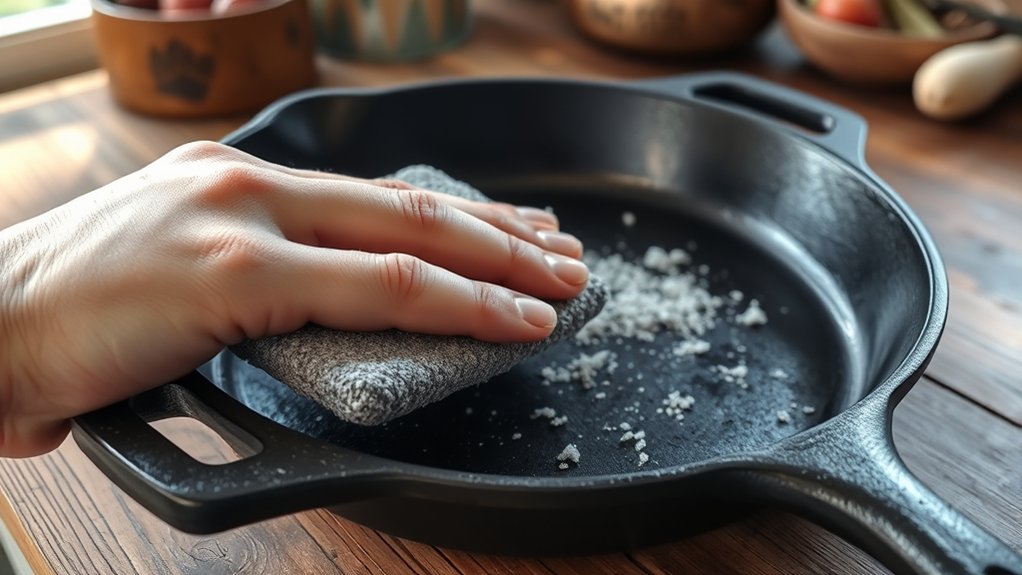 gentle cleaning preserves seasoning