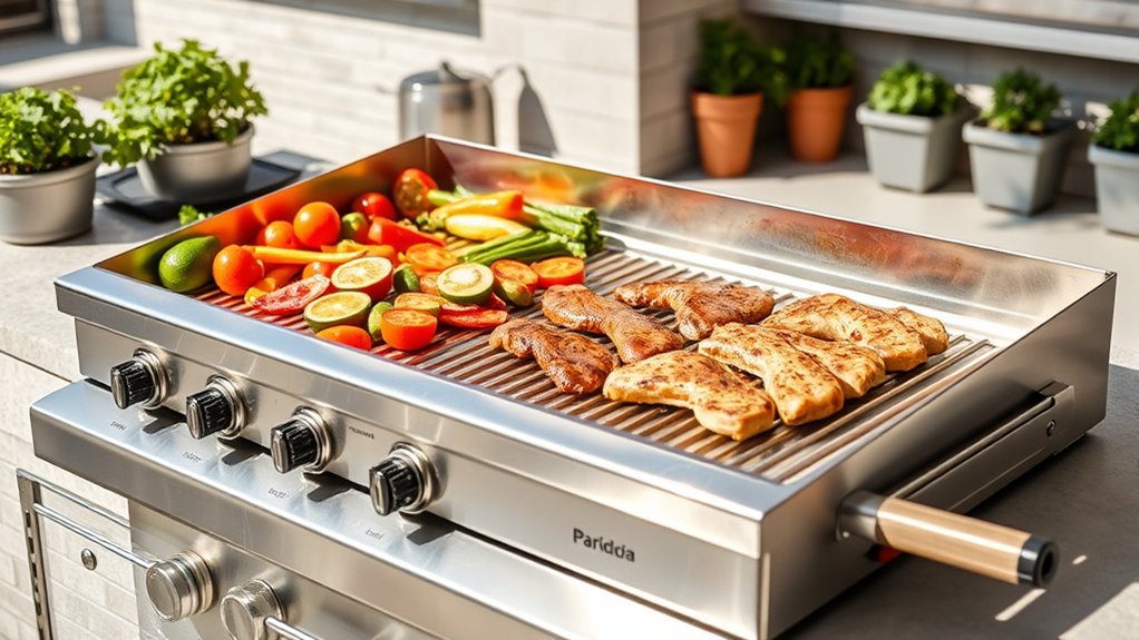 griddle and grill setup