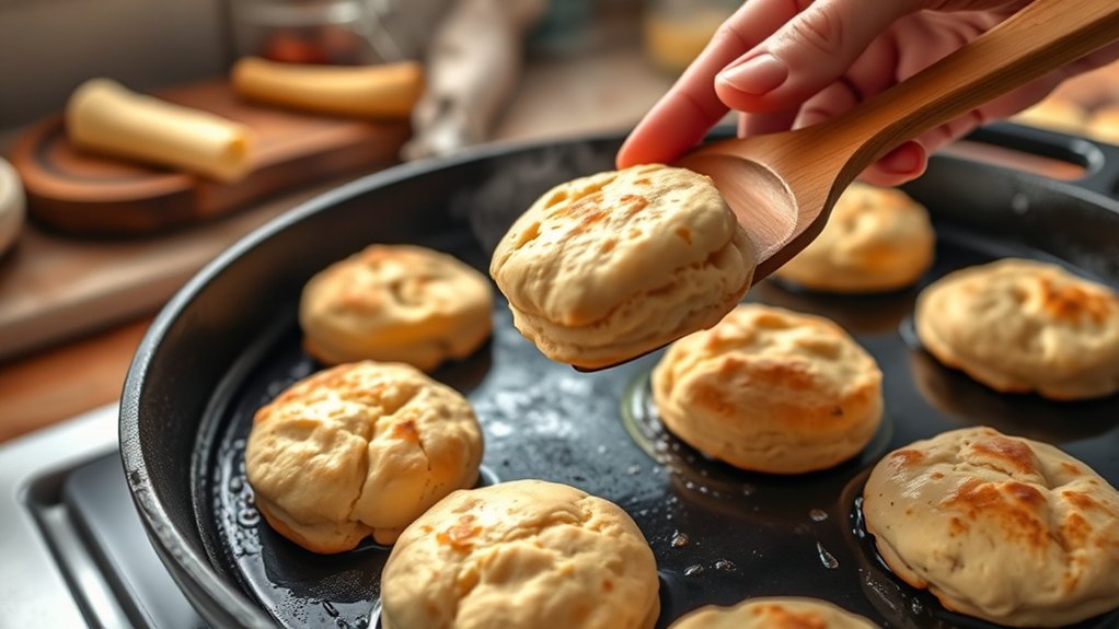 griddle cooked golden biscuits