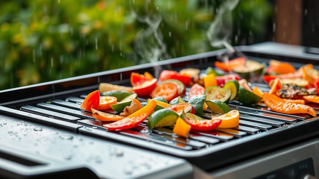 griddle performance affected by rain