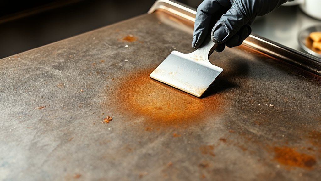 inspect griddle for damage