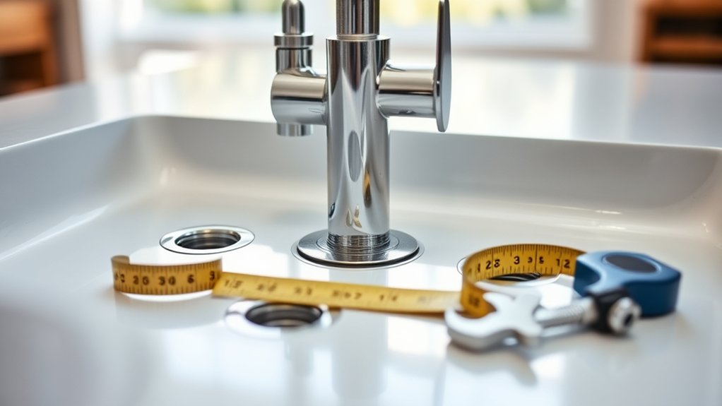 measure faucet hole spacing