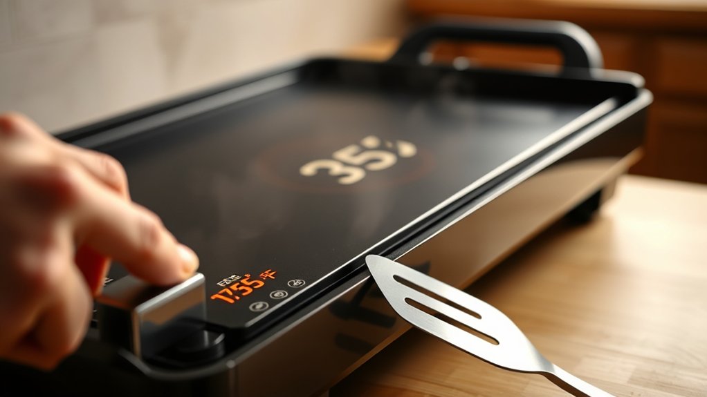 preheat griddle for cooking