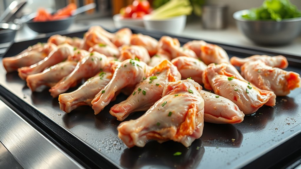 prep wings for cooking