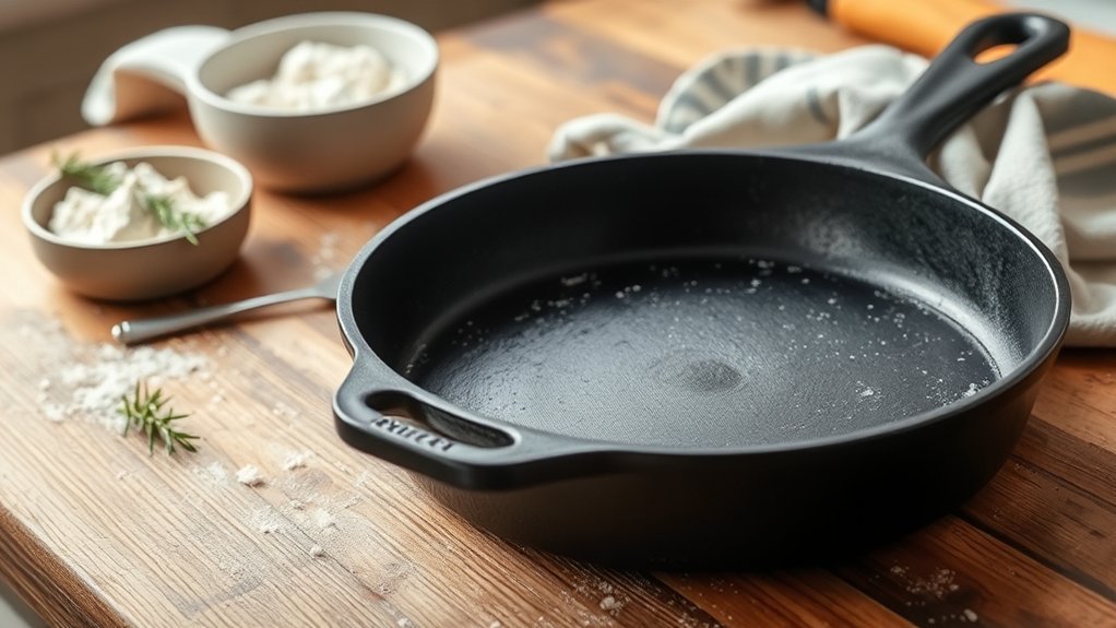 prepare cast iron skillet