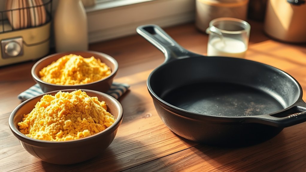 prepare skillet for cornbread