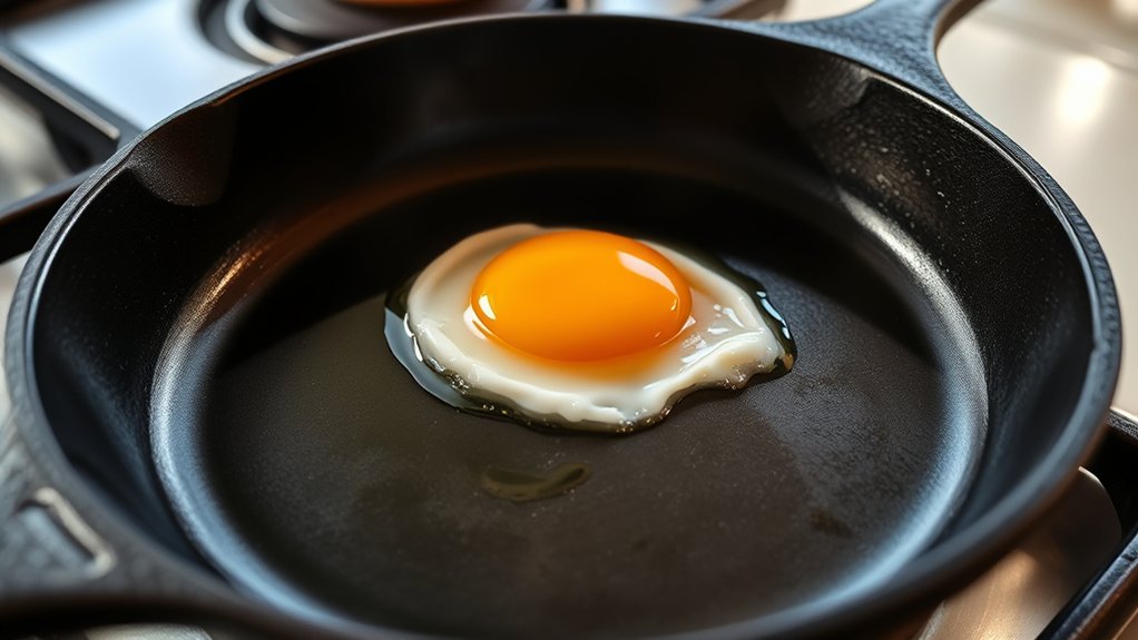 prepare skillet for eggs