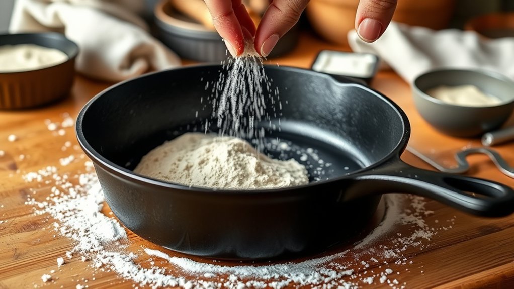 prepare skillet for sourdough