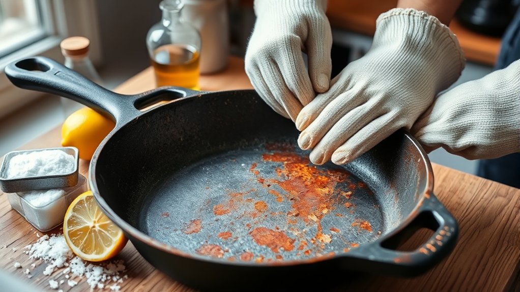 remove rust restore skillet