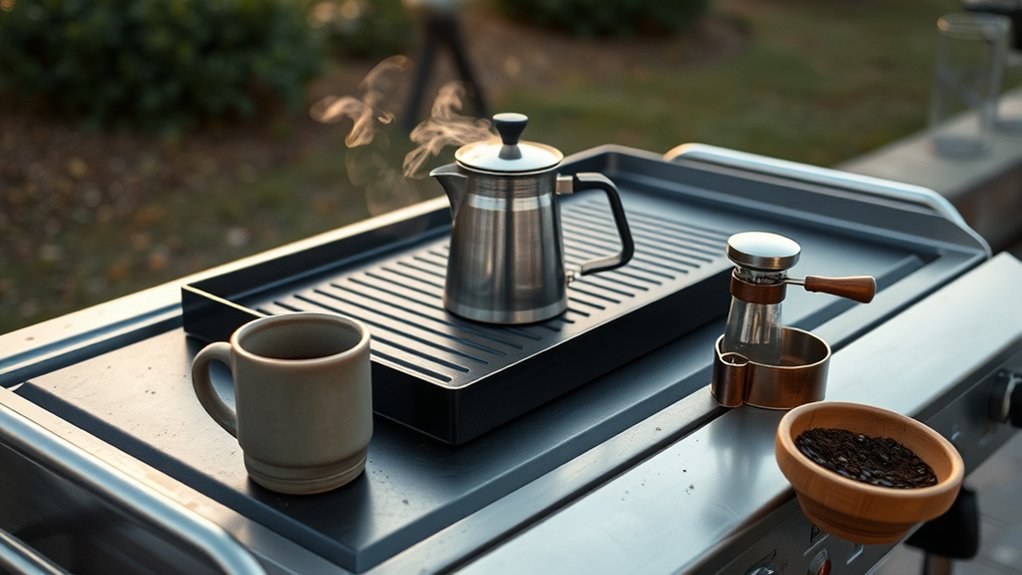 safe coffee brewing setup
