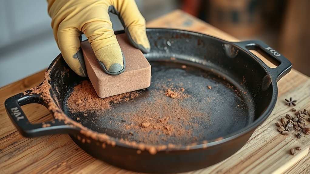 sanding rust off cast iron