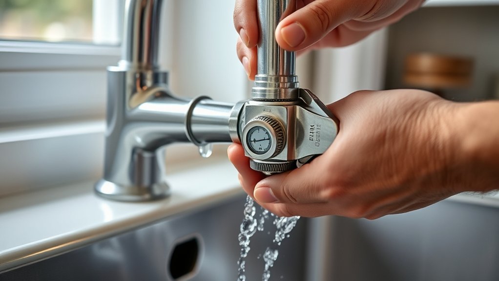 skilled handyman fixes faucets