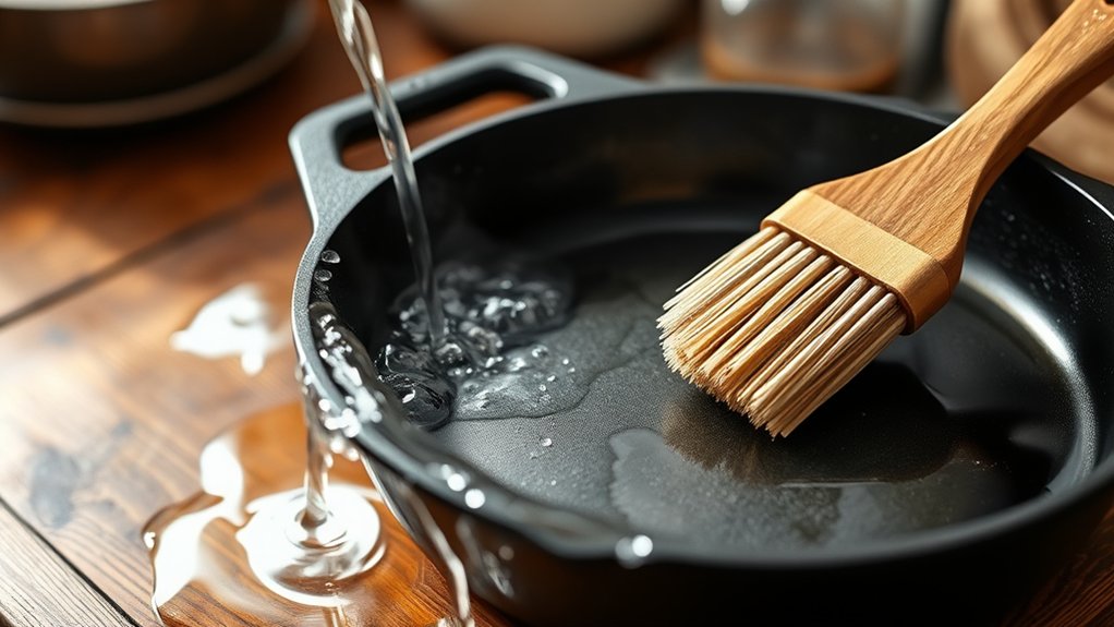 wash cast iron minimally